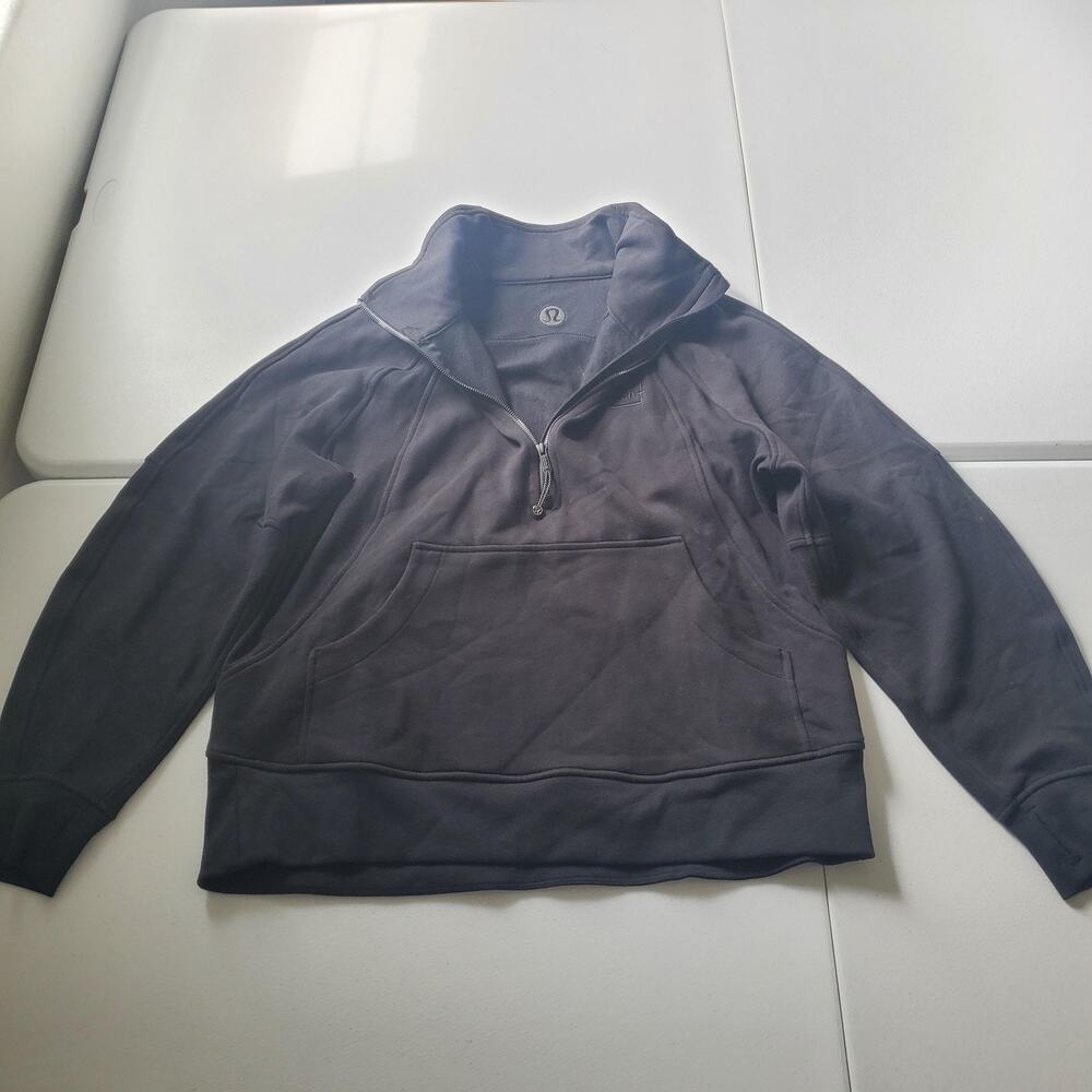 Lululemon Sweatshirt Womens Medium Large Gray 1/2 Zip Fleece Pullover Mock Neck - Picture 1 of 7